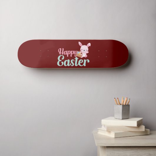 HAPPY EASTER grappige essterbunny egghunt Persoonlijk Skateboard (Muurkunst (Horizontaal))