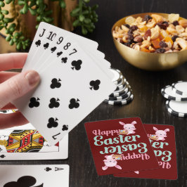 HAPPY EASTER grappige essterbunny egghunt Pokerkaarten