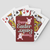HAPPY EASTER grappige essterbunny egghunt Pokerkaarten (Achterkant)