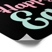 HAPPY EASTER grappige essterbunny egghunt Poster (Hoek)