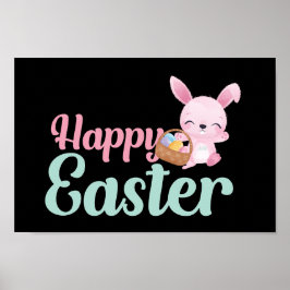 HAPPY EASTER grappige essterbunny egghunt Poster