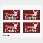 HAPPY EASTER grappige essterbunny egghunt Rechthoekige Sticker (Vel)