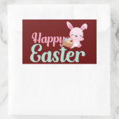 HAPPY EASTER grappige essterbunny egghunt Rechthoekige Sticker (Tas)