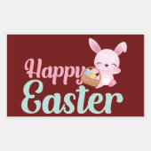 HAPPY EASTER grappige essterbunny egghunt Rechthoekige Sticker (Voorkant)