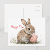 Happy Easter - Grappige konijn met ei verrukking Briefkaart (Voorkant / Achterkant)