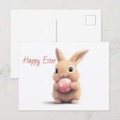 Happy Easter - Grappige konijn met ei verrukking Briefkaart (Voorkant / Achterkant)