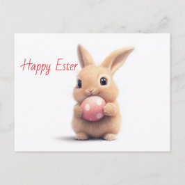 Happy Easter - Grappige konijn met ei verrukking Briefkaart