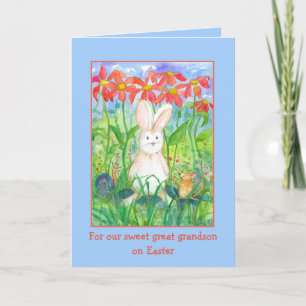 Happy Easter Great Grandson Rabbit Snail-muis Kaart