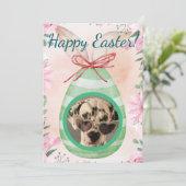 Happy Easter - green egg photo Kaart (Staand voorkant)