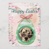 Happy Easter - green egg photo Kaart (Voorkant / Achterkant)