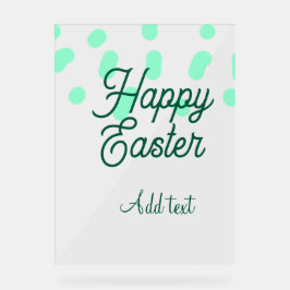 Happy Easter green eggs pastel name date simple  Acryl Bord
