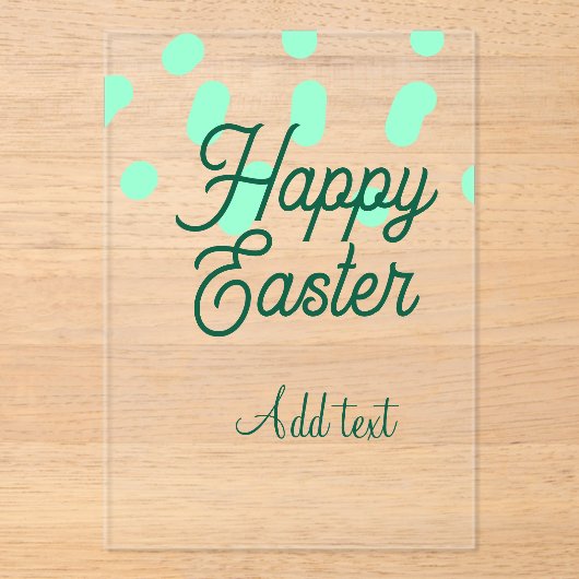 Happy Easter green eggs pastel name date simple  Acryl Uitnodigingen (Voorkant)