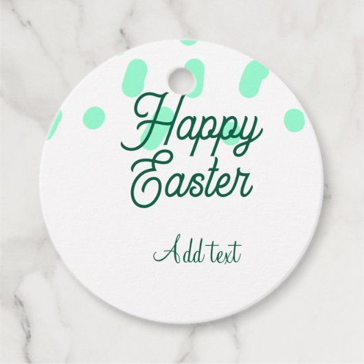 Happy Easter green eggs pastel name date simple  Bedankjes Labels (Voorkant)