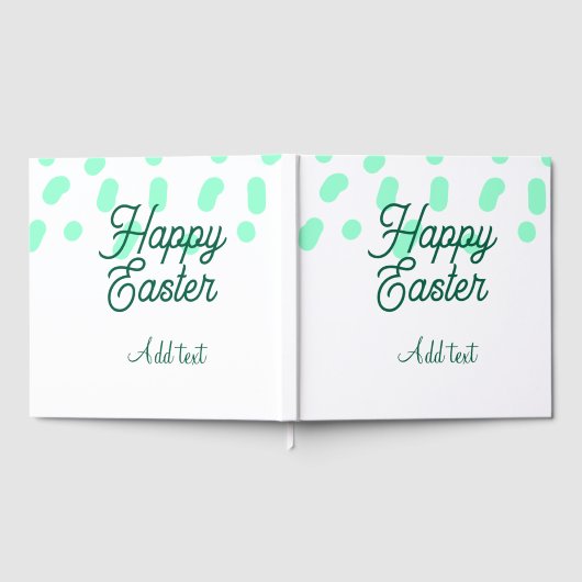 Happy Easter green eggs pastel name date simple  Gastenboek (Volledig)