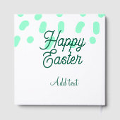 Happy Easter green eggs pastel name date simple  Gastenboek (Achterkant)