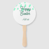 Happy Easter green eggs pastel name date simple  Handwaaier (Achterkant)
