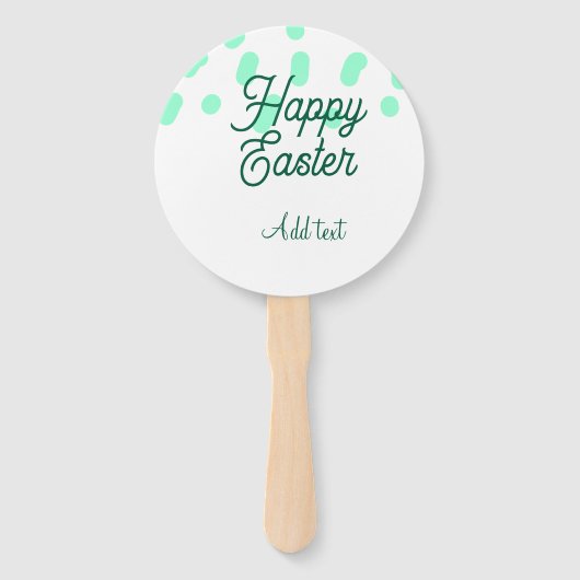 Happy Easter green eggs pastel name date simple  Handwaaier (Achterkant)