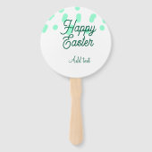 Happy Easter green eggs pastel name date simple  Handwaaier (Voorkant)