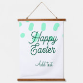 Happy Easter green eggs pastel name date simple  Hangend Wandkleed (Voorkant)