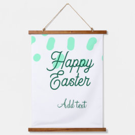 Happy Easter green eggs pastel name date simple  Hangend Wandkleed