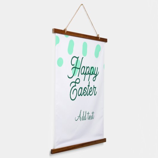 Happy Easter green eggs pastel name date simple  Hangend Wandkleed (Gebogen)