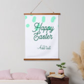 Happy Easter green eggs pastel name date simple  Hangend Wandkleed (Slaapkamer)