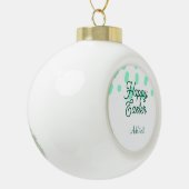 Happy Easter green eggs pastel name date simple  Keramische Bal Ornament (Links)