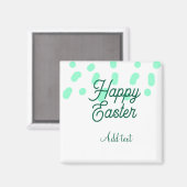 Happy Easter green eggs pastel name date simple  Magneet (Voorkant / Achterkant)