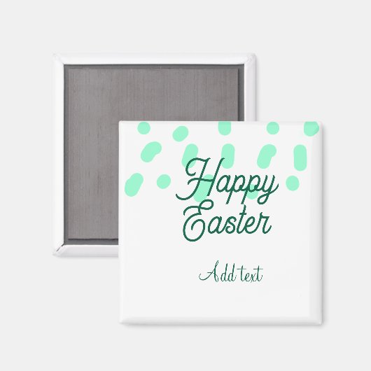 Happy Easter green eggs pastel name date simple Magneet (Voorkant / Achterkant)