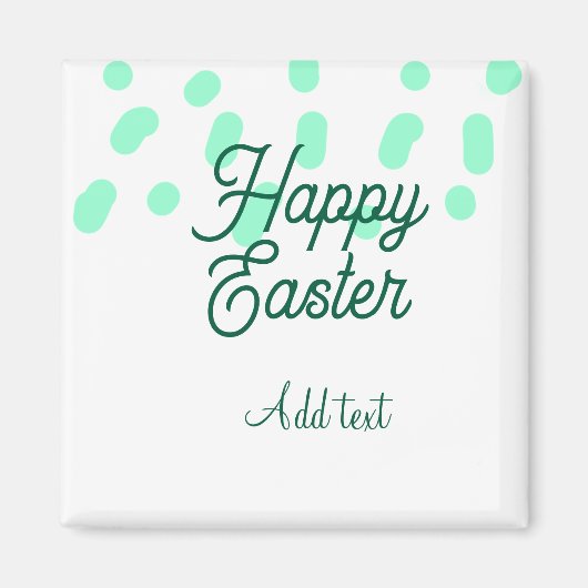 Happy Easter green eggs pastel name date simple  Magneet (Voorkant)