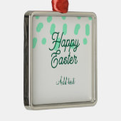 Happy Easter green eggs pastel name date simple  Metalen Ornament (Rechts)