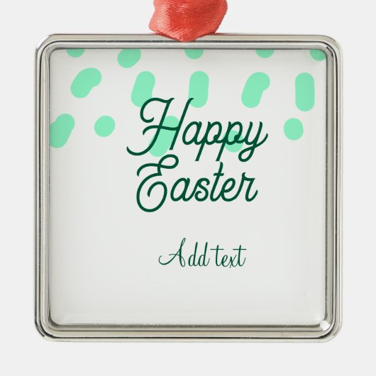 Happy Easter green eggs pastel name date simple  Metalen Ornament (Voorkant)