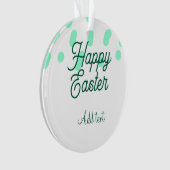Happy Easter green eggs pastel name date simple  Ornament (voorkant)
