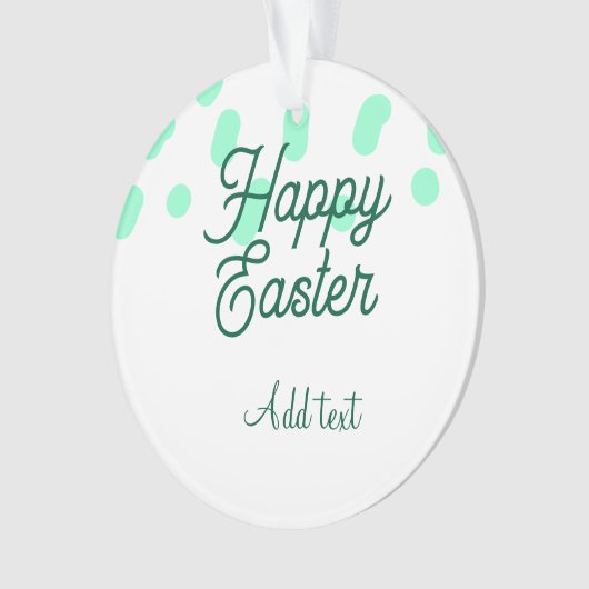 Happy Easter green eggs pastel name date simple  Ornament (voorkant)
