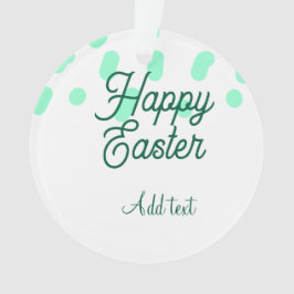 Happy Easter green eggs pastel name date simple  Ornament