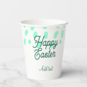 Happy Easter green eggs pastel name date simple  Papieren Bekers (Achterkant)