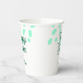 Happy Easter green eggs pastel name date simple  Papieren Bekers (Links)