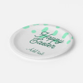 Happy Easter green eggs pastel name date simple  Papieren Bordje (Gekanteld)