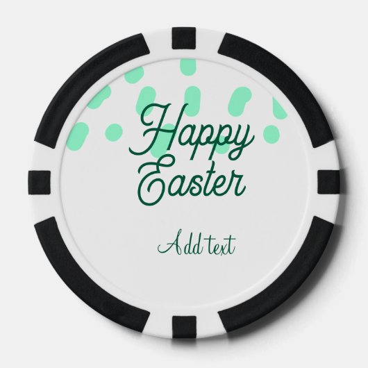 Happy Easter green eggs pastel name date simple  Poker Chips (Voorkant)