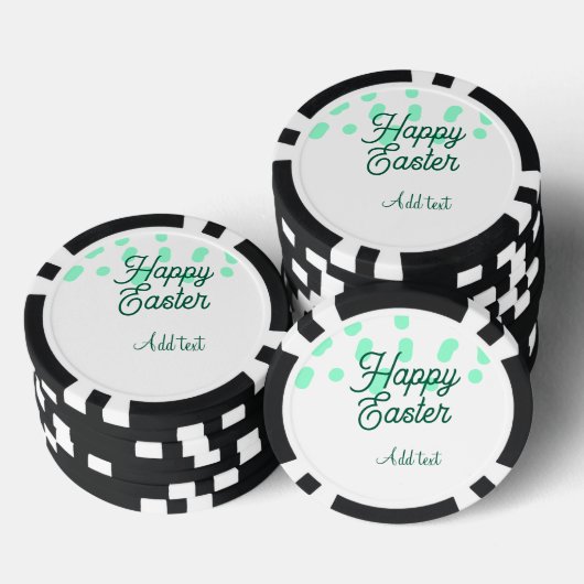 Happy Easter green eggs pastel name date simple  Poker Chips (Opstapeling)