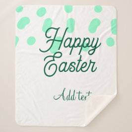 Happy Easter green eggs pastel name date simple  Sherpa Deken