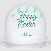 Happy Easter green eggs pastel name date simple  Sneeuwbol (Achterkant)