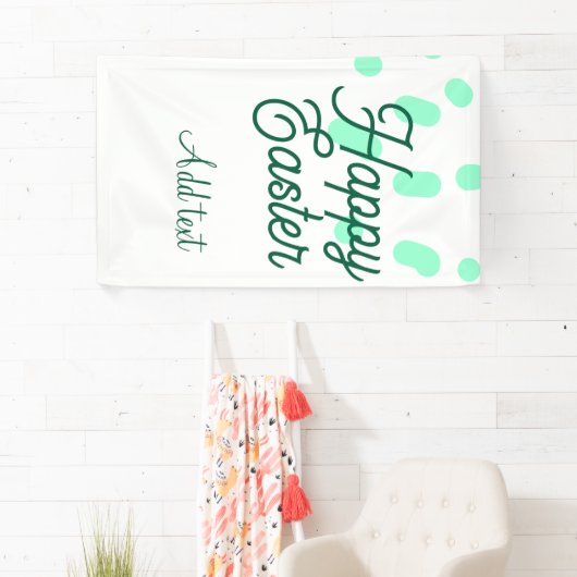 Happy Easter green eggs pastel name date simple  Spandoek (Insitu)