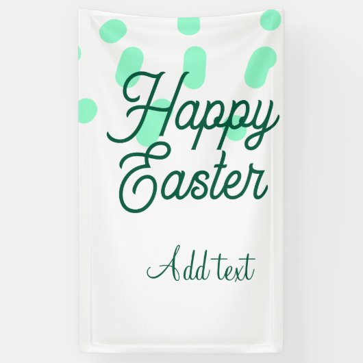 Happy Easter green eggs pastel name date simple  Spandoek (Verticaal)