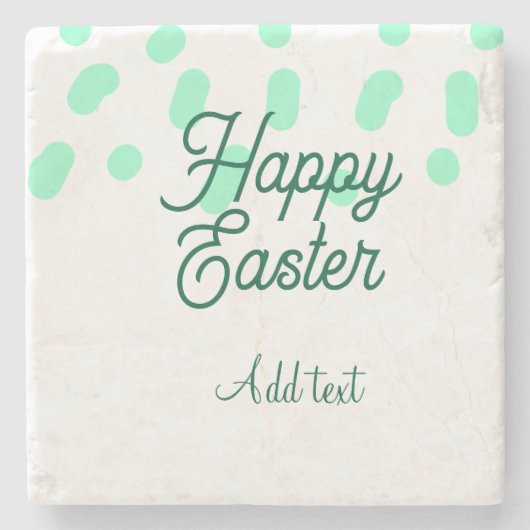 Happy Easter green eggs pastel name date simple  Stenen Onderzetter (Voorkant)