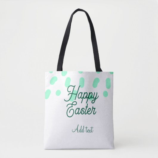 Happy Easter green eggs pastel name date simple  Tote Bag (Voorkant)