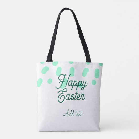 Happy Easter green eggs pastel name date simple Tote Bag (Achterkant)