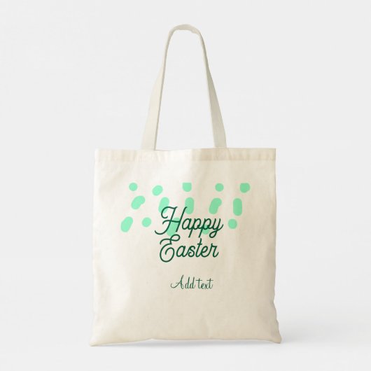 Happy Easter green eggs pastel name date simple Tote Bag (Achterkant)