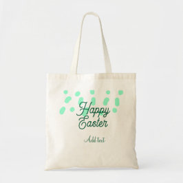 Happy Easter green eggs pastel name date simple  Tote Bag