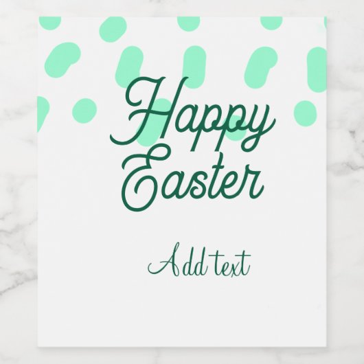 Happy Easter green eggs pastel name date simple Wijn Etiket (Enkel label)
